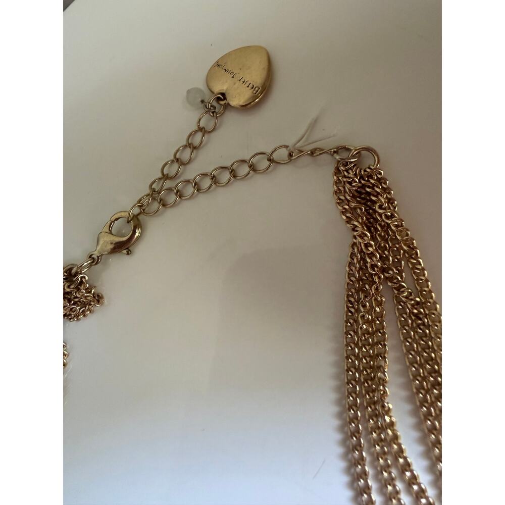 Betsey Johnson Shell Necklace Starfish Pearl Pink Gold Statement Chunky - Picture 8 of 11